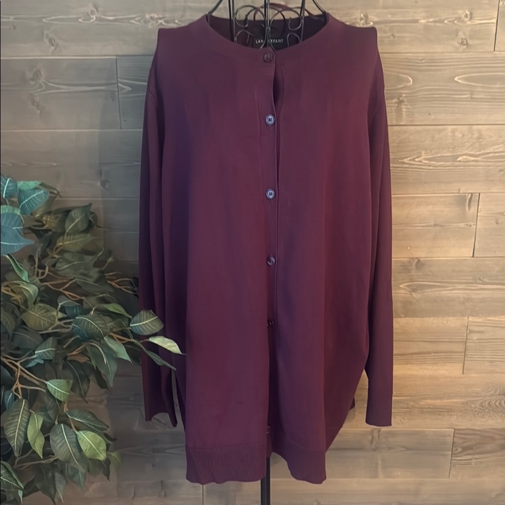 Lane Bryant crewneck button-down long sleeve sweater/cardigan
